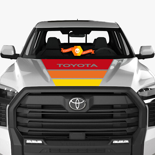 Retro strepen motorkap vinyl decal sticker voor Toyota Tundra 2023-2026