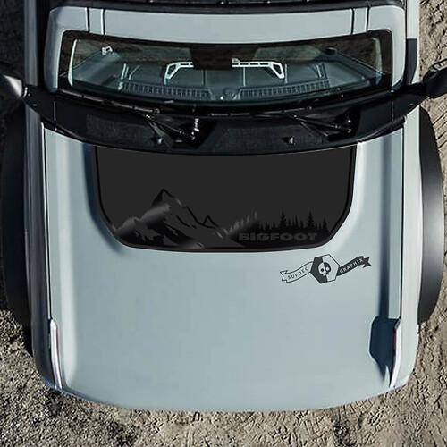 Badlands Style Mountains Forest BIGFOOT Panel — Vinylsticker (motorkap) voor Ford Bronco