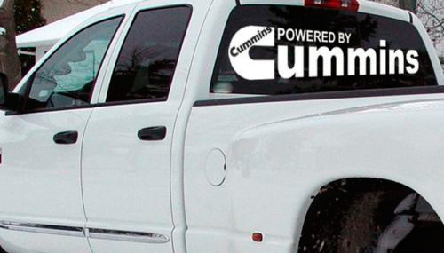 AANGEDREVEN DOOR Cummins Power Ram Achterruit 4x4 Vinyl DECALS STICKERS VOOR Dodge