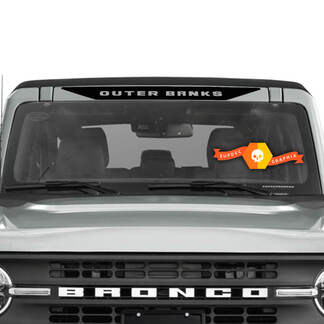 Bronco Outer Banks-logovinylsticker boven voorruitbanner
