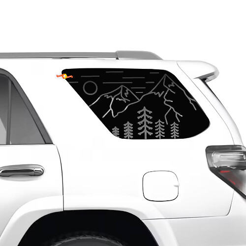 Mountains Forest Landschap Zijraam Vinyl Decal Sticker voor Toyota 4Runner