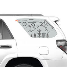 Mountains Forest Landschap Zijraam Vinyl Decal Sticker voor Toyota 4Runner_2