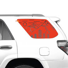 Mountains Forest Landschap Zijraam Vinyl Decal Sticker voor Toyota 4Runner_3