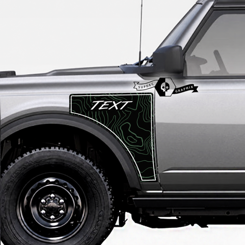 Paar Musclecar horse Logo Topografische Kaart Everglades Stijl Zijpaneel Vinyl Decal Sticker Grafische Kit 1

