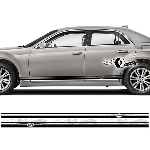 Paar Chrysler 300 Rocker Panel Graphics Strip Vinyl Decals Stickers
