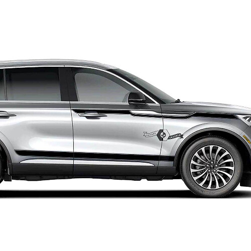 2 x Deurstriping Rocker Panel Zijkant Slank Massief Vinyl Decals Graphics Sticker voor Lincoln 2023 Aviator