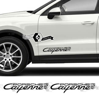 2x Porsche 2023 Porsche Cayenne Logo Deur Decal Stickers

