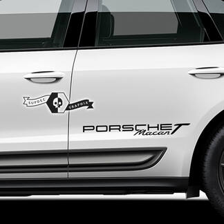 2x Porsche 2023 Porsche Macan logo deursticker stickers
