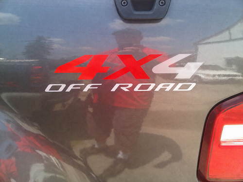 4X4 Off Road Two-Tone Lettering Bedside Vinyl Decal Sticker voor Ford F-150