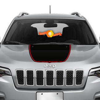 2022 Jeep Cherokee Trailhawk zwart satijn vinyl kap sticker sticker afbeelding
