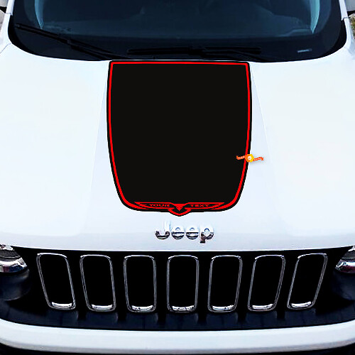 Aangepaste zwarte vinylsticker voor motorkap voor Jeep Cherokee Trailhawk