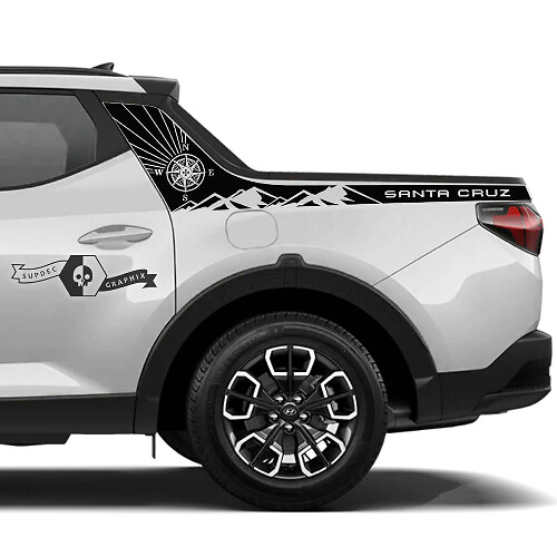 Compass Mountain Achterzijde Vinyl Decal Kit voor Hyundai Santa Cruz