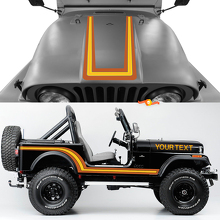 Retro Kleur Rocker Panel Motorkap Vleugel Decals voor Jeep Renegade CJ7 2