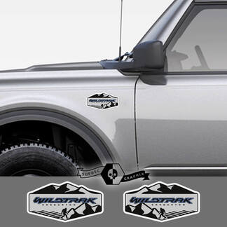 2 Nieuwe Ford Bronco Wildtrak Mountains Decal Vinyl Embleem Sasquatch Grijze Sticker Streep voor Ford Bronco

