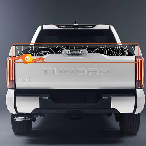 Achterklep Toyota Tundra 2023 TRD Off Road Topografische Kaart Vinyl Stickers Sticker
