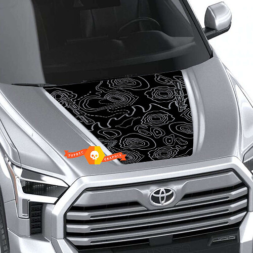TRD-stijl Topografische Kaart Motorkap Vinyl Decal Sticker voor Toyota Tundra 2021+