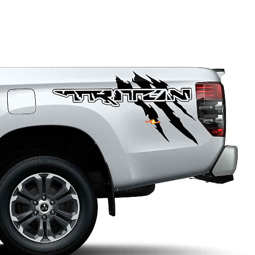 Zijbedklauwen Krabben Raptor Stijl Vinyl Decal Stickers Set voor Mitsubishi Triton
