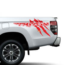 Zijbedklauwen Krabben Raptor Stijl Vinyl Decal Stickers Set voor Mitsubishi Triton
 3