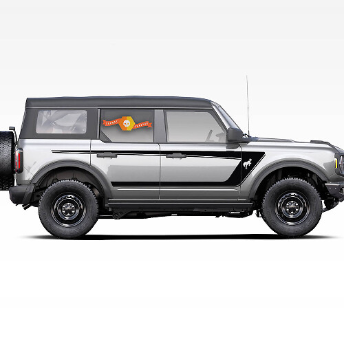 Paar deuren Dual Side Stripes Decals Stickers voor Ford Bronco 2021 - nu
