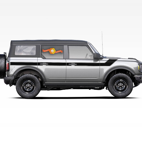Paar Doors Up Side Stripes Decals Stickers voor Ford Bronco 2021 - nu

