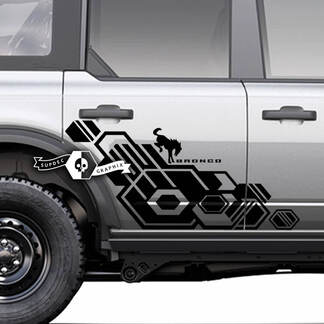 Paar deuren Side Geometrisch Logo Graphics Splash Decals Stickers voor Ford Bronco 20212022 2023

