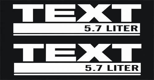5.7 Liter Custom Tekst Motorkap Vinyl Stickers - Paar