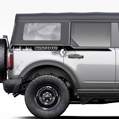 Paar Bed Fender Side Stripes Decals Forest Bigfoot Stickers voor Ford Bronco 2021 2022 2023
