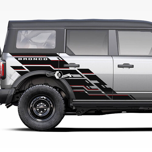 Paar deuren Side Bed Fender Geometrische Graphics Splash Decals Stickers 2 Kleuren Ford Bronco 20212022 2023
