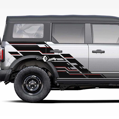 Zijdeur- en Laadbakspatbord Geometrische Spatgrafische Decal Stickers 3 voor Musclecar horse