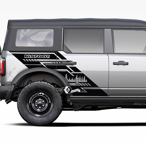 Paar Deuren Side Forest Bigfoot Graphics Splash Decals Stickers Bed Fender voor Ford Bronco 20212022 2023
