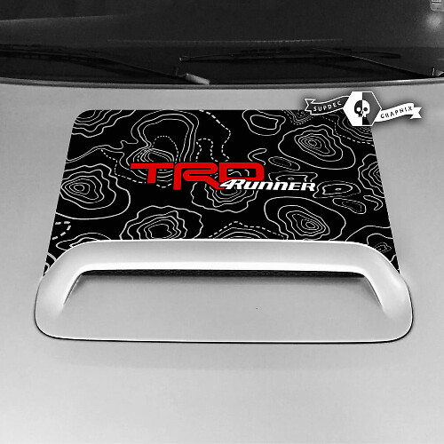 Toyota 4runner TRD Hood Scoop Sticker Decal Grafische Topografische Kaart 3 Kleuren 2020 2021 2022 2023
