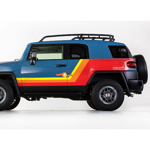 Vintage stijl zijdeurstrepen vinyl decal set voor Toyota FJ Cruiser