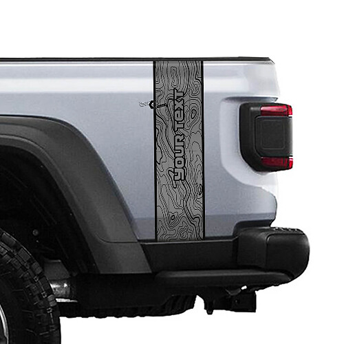 Aangepaste tekst topografische kaart achterzijde streep vinyl graphics voor Jeep Gladiator JT Rubicon Mojave