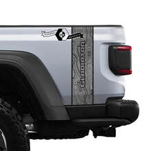 Jeep Gladiator-logo Topografische kaart Achterkant Stripe Vinyl Graphics JT Rubicon Mojave
 2