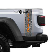 Jeep Gladiator Logo Topografische Kaart Achterzijde Stripe Vinyl Graphics 3 kleuren
 2