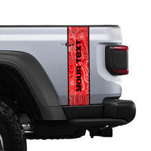Aangepaste Tekst Topografische Kaart Achterzijde Streep Vinyl Graphics 3 Kleuren voor Jeep Gladiator 3