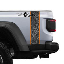 Jeep Gladiator Logo Topografische Kaart Achterzijde Mojave Stripe Vinyl Graphics 3 kleuren
 2