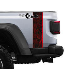 Jeep Gladiator Logo Topografische Kaart Achterzijde Mojave Stripe Vinyl Graphics 2 kleuren
 2