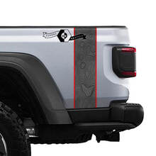 Jeep Gladiator Topografische Kaart Achterzijde Stripe Vinyl Graphics 3 kleuren
 2