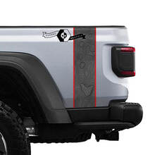 Jeep Gladiator Topografische Kaart Achterzijde Stripe Vinyl Graphics 3 kleuren
 2