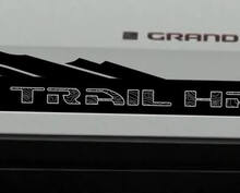 Paar Jeep Grand Cherokee SRT TrackHawk of Trailhawk Side Rocker Panel Mountain Topografische kaart Logo Vinyl Sticker Decal Graphic
 2