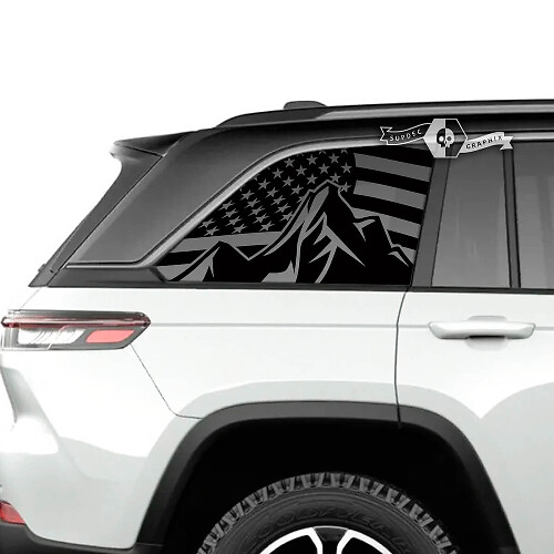 USA-vlag bergzijkant raam vinyl sticker voor Jeep Grand Cherokee SRT & Trackhawk