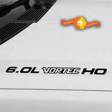 2 Sets 6.0l Vortec Ho Hood Decals Chevy Truck 4x4 2