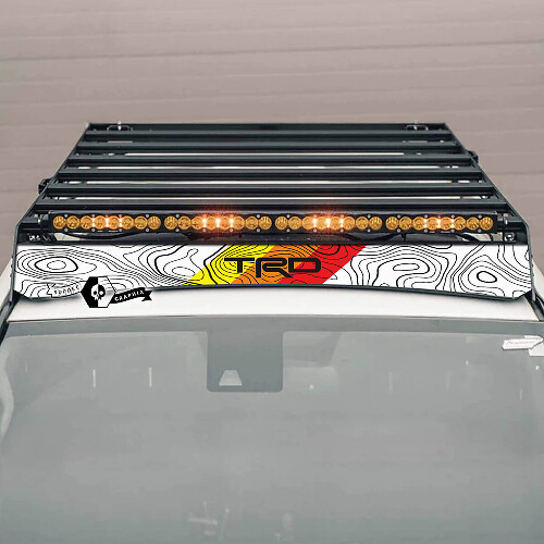 Topografische Dakdrager Spoiler Vinyl Decal voor Toyota 4Runner 2014-2023+