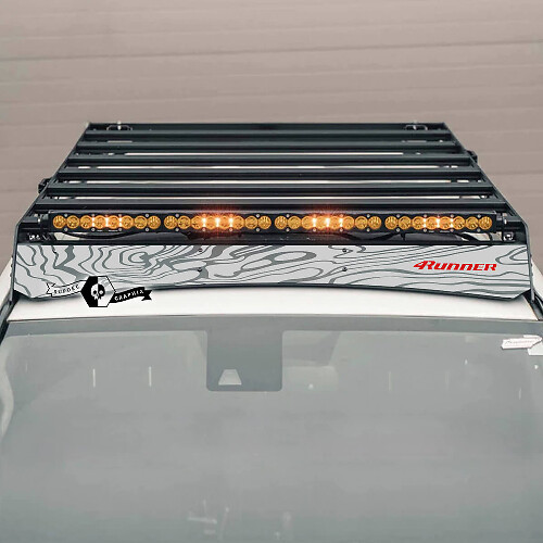 Topografische stijl dakdrager vinylsticker voor Toyota 4Runner 2014-2023