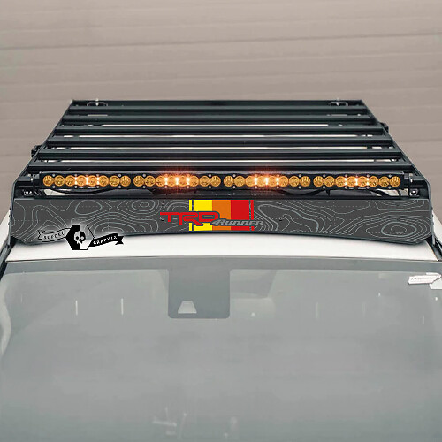 TRD Topografische Kaart Stijl Dakdrager Vinyl Sticker voor Toyota 4Runner 2014-2023