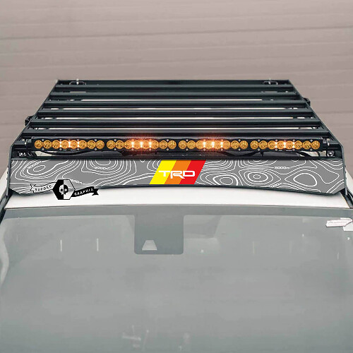 TRD Topografische Vintage Stijl Dakkoffer Vinyl Sticker voor Toyota 4Runner 2014-2023