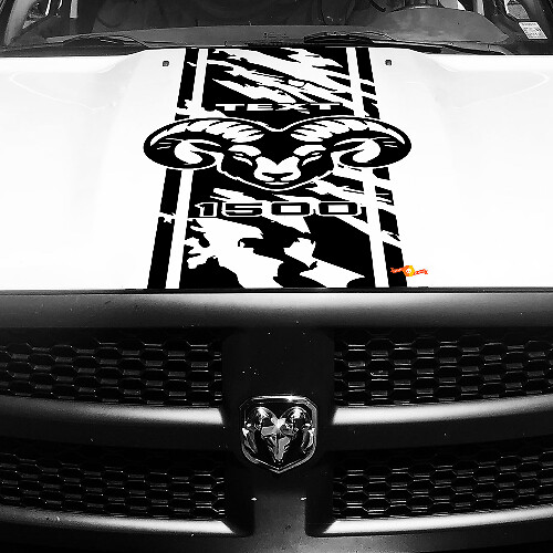 Hemi Versleten Stijl Strip Motorkap Vinyl Decal Sticker voor Dodge Ram 1500