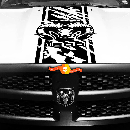Motorkap Decal Vinyl Streep Grange Ontwerp Streep Sticker voor Dodge Ram 1500 Rebel