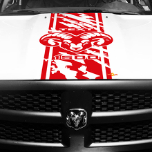 Hemi Versleten Stijl Strip Motorkap Vinyl Decal Sticker voor Dodge Ram 1500_3
